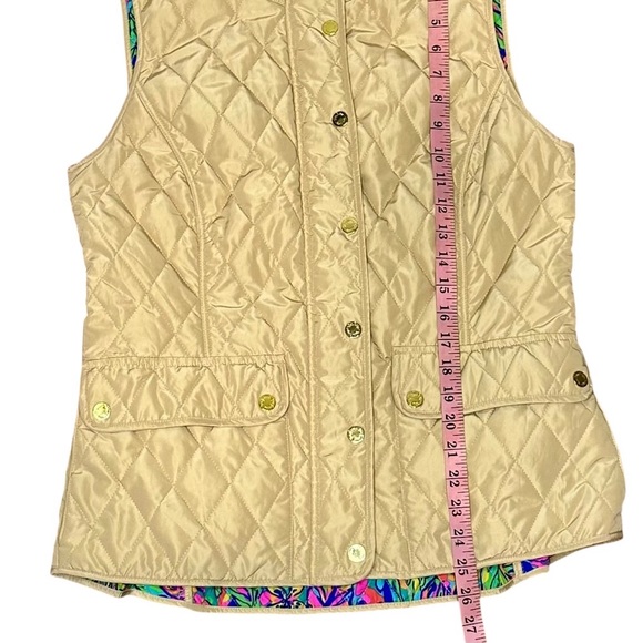 Lilly Pulitzer Quilted Beige Vest Size L - Picture 16 of 16